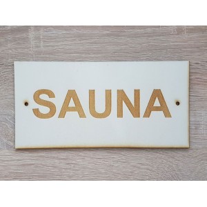 Nápis Sauna 20cm laserovaný na tabuľke