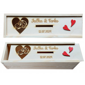 Wooden wedding ring box