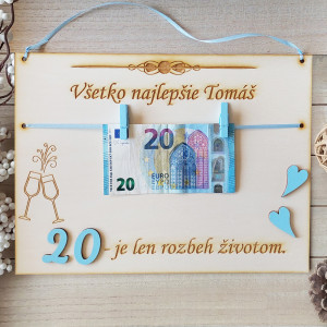 Geburtstagsgeschenk Holz Startbrett 30x22cm